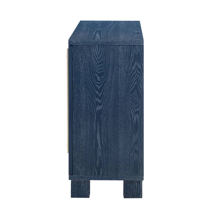 Wood Sideboard with Adjustable Shelves and Gold Handles