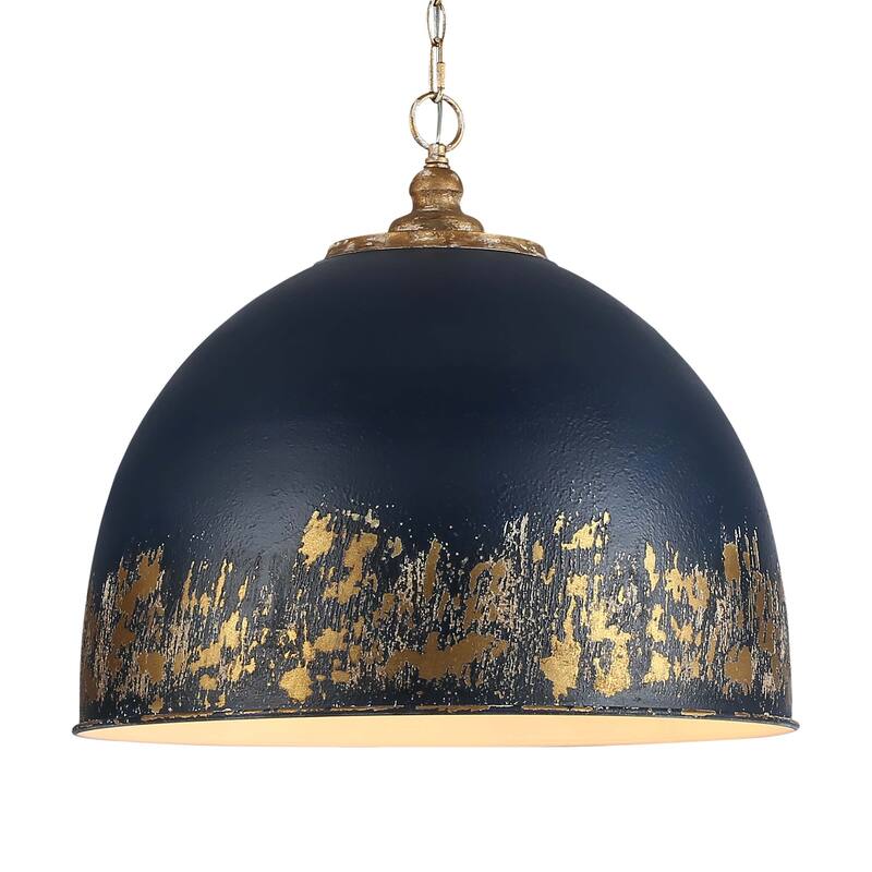 Golden Lighting Alison 5-light Pendant in Vintage Gold and Antique Matte Navy shade - 5 Light Pendant