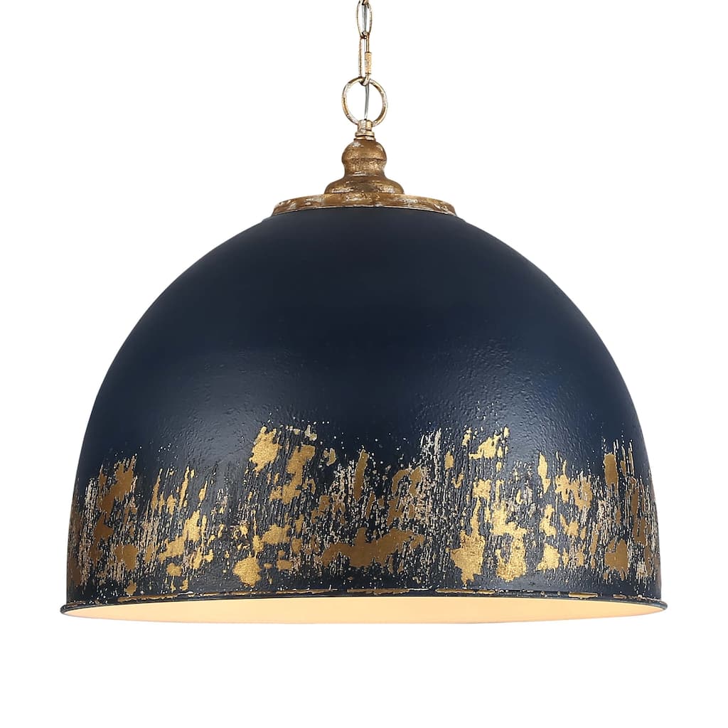 Golden Lighting Alison 5-light Pendant in Vintage Gold and Antique Matte Navy shade - 5 Light Pendant