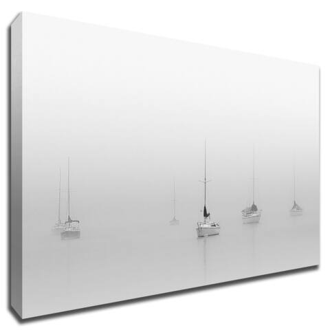 Six Moored Sailboats by Nicholas Bell Print on Canvas, Ready to Hang