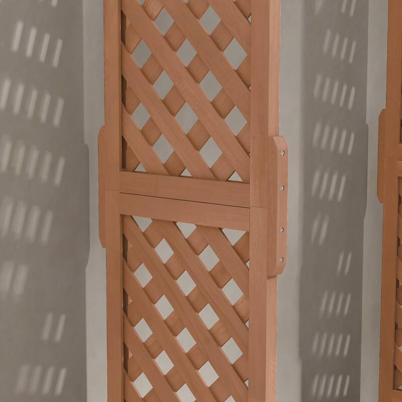 Outsunny Raised Garden Bed with Trellis and Hanging Roof for Vine Climbing Plants, Flowers