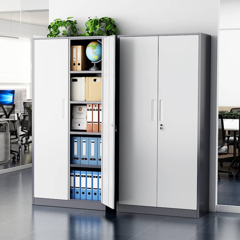 71 inch Garage Storage Cabinet Shelving Kitchen Pantry Locker with Adjustable Shelves for Office, Garage, Home, Pantry