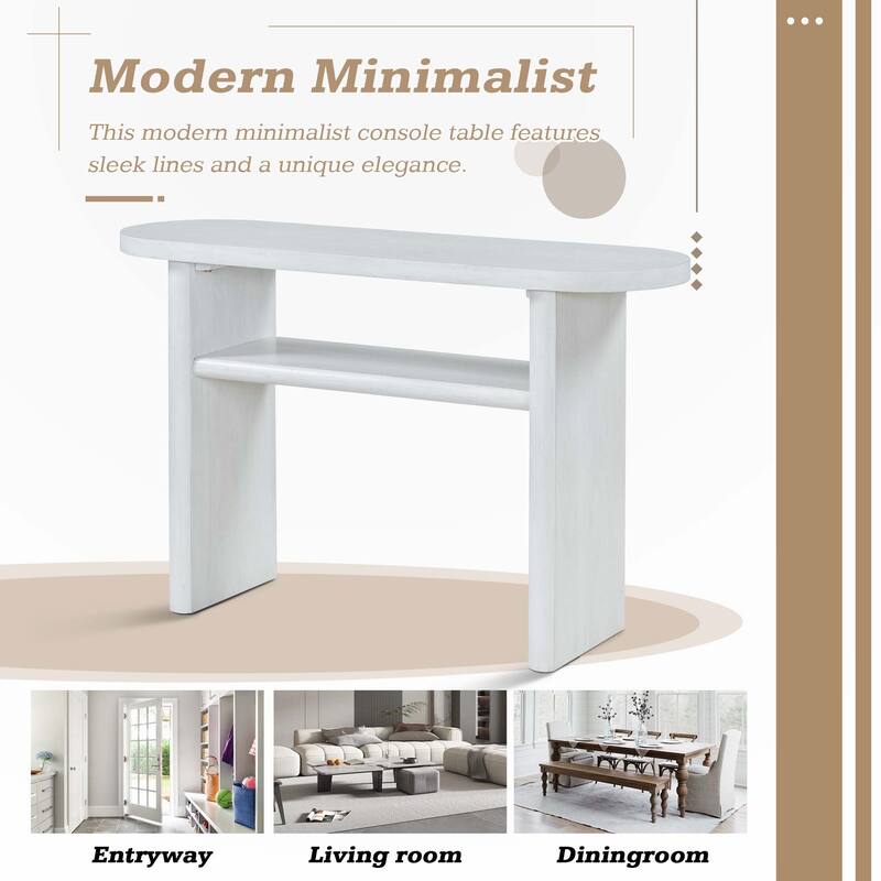 Elegant Minimalist Console Table with Shelf for Entryway