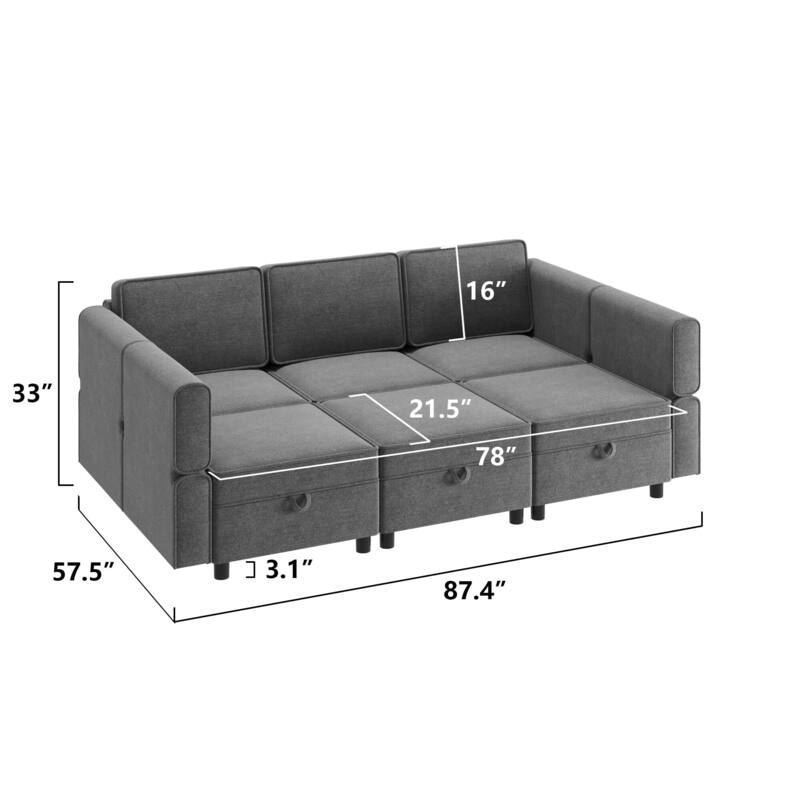Loveseat Sofa with Storage Seat