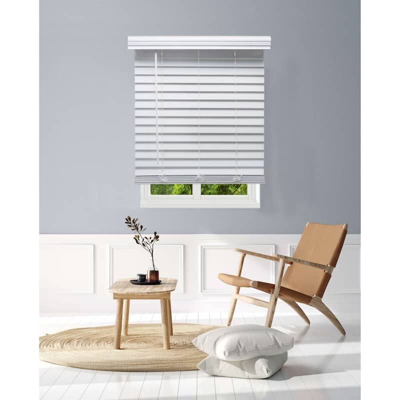 Linen Avenue Cordless Faux Wood Blind, Outside Mount