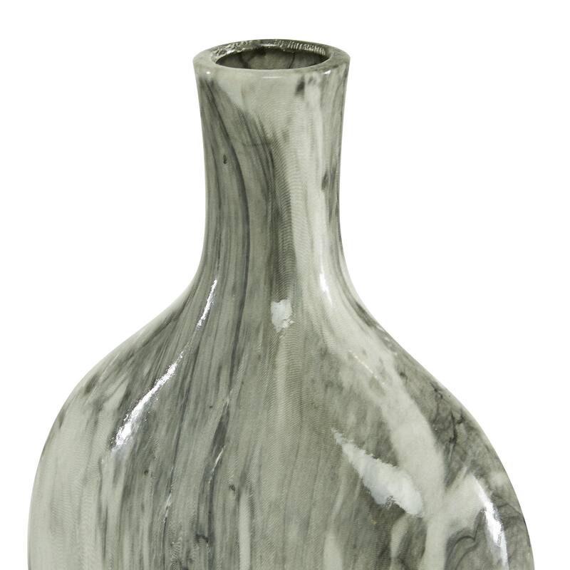 Ceramic Faux Marble Decorative Vase - Set of 3 Gray - Roche River Decor