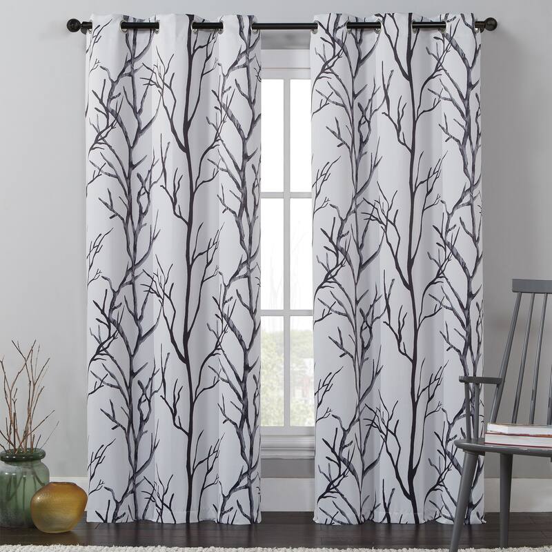 VCNY Home Kingdom Branch Blackout Curtain Panel - Ivory - 40" x 95"