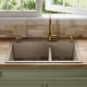 preview thumbnail 81 of 81, Karran Drop-In Quartz 33 in. 1-Hole 60/40 Double Bowl Kitchen Sink Kit