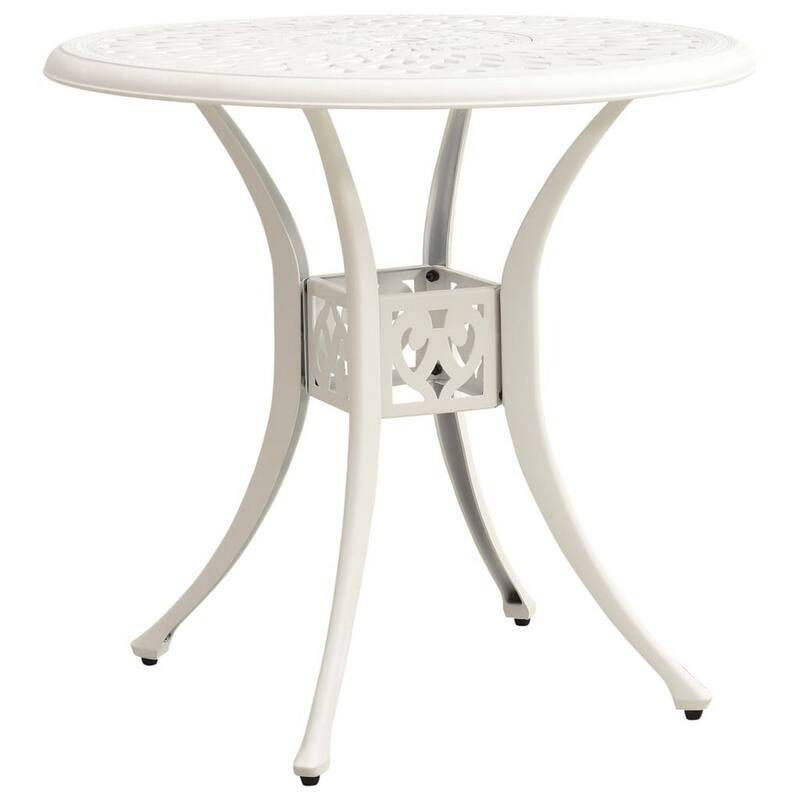 Kasa Outdoor 5pc Bistro Breakfast Set, 4 Chairs, 1 Table, White Metal