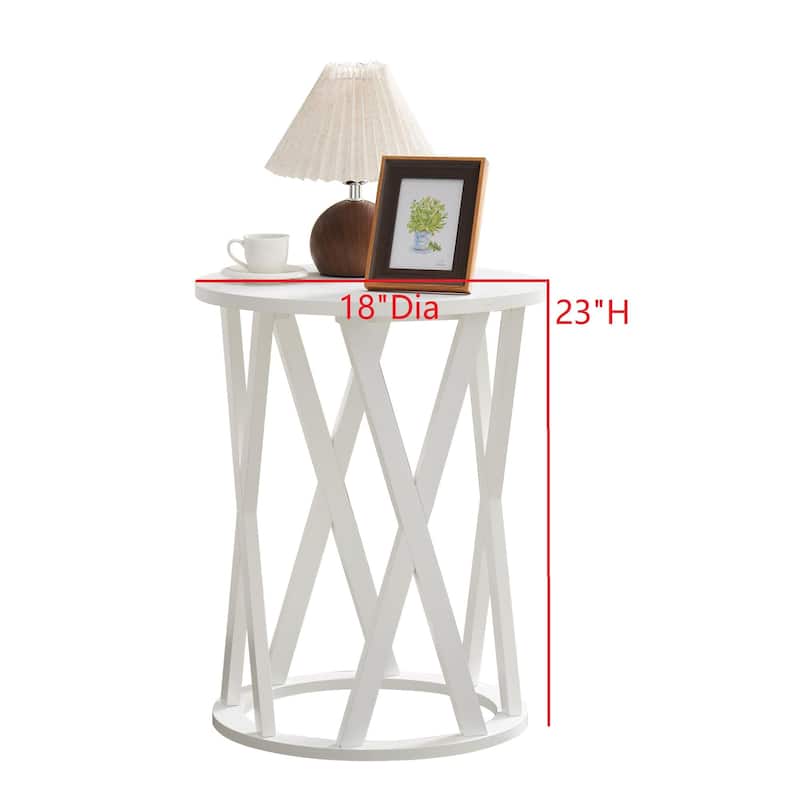 Vienna Collection Wood Side Table with X-Base or Half-Moon Design