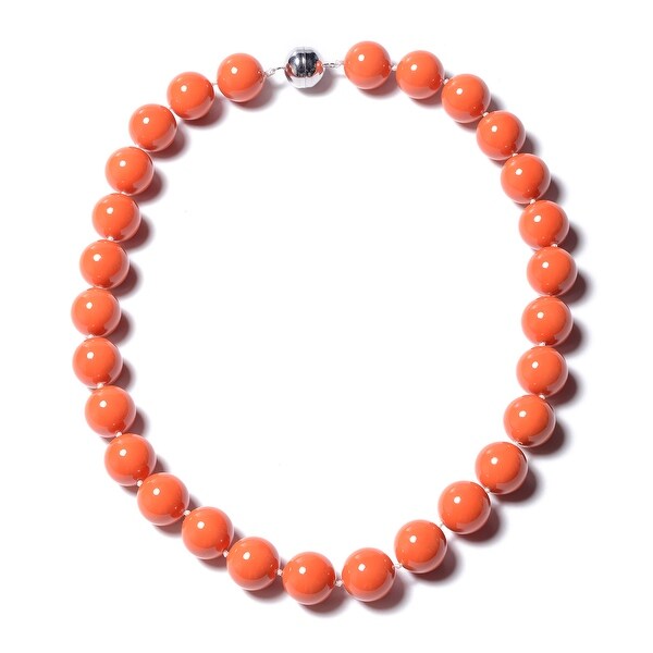 coral color necklace