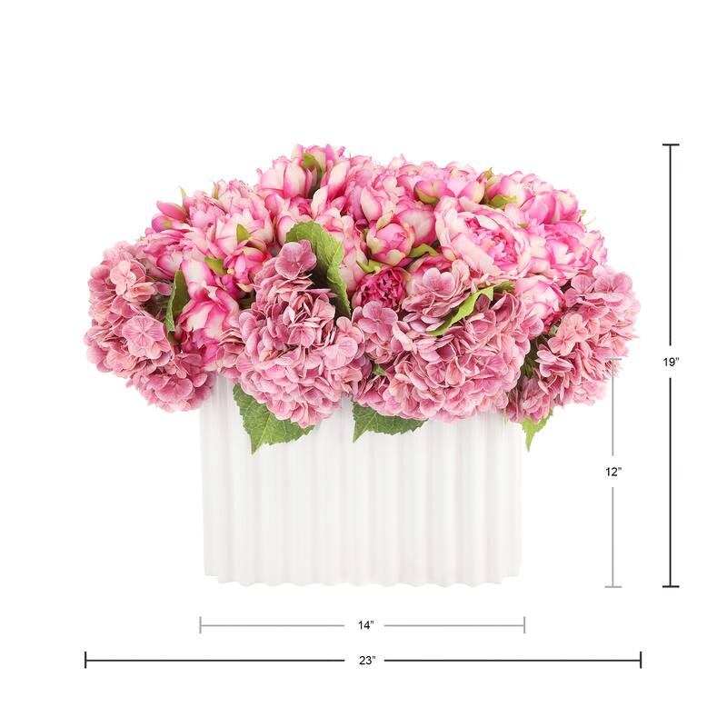 Hydrangea and Peony Centerpiece - 19