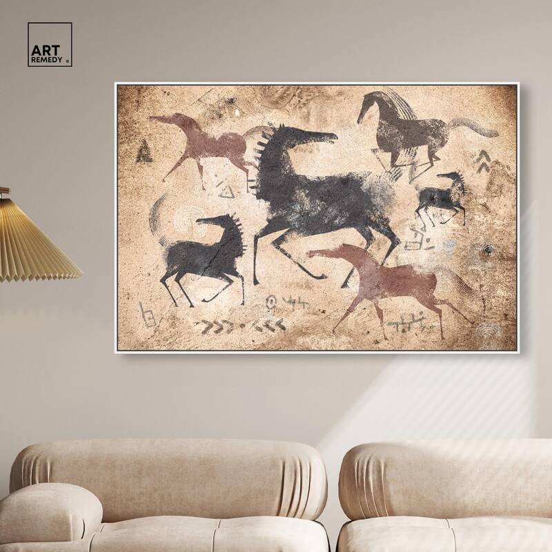 Cave Drawing Horses Canvas by Art Remedy