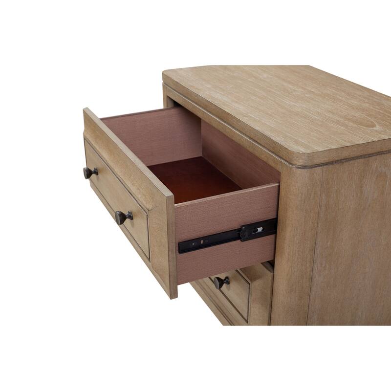 2 Drawer Nightstand With Sand Finish