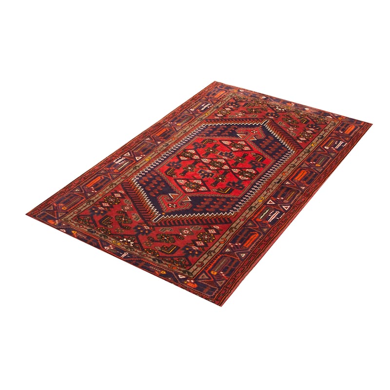 ECARPETGALLERY Hand-knotted Andelz Red Wool Rug - 4'1 x 6'8