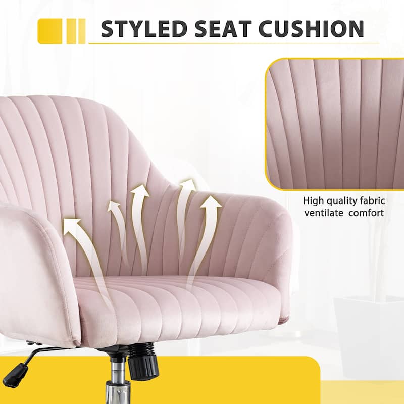 Accent chair Modern home office leisure chair with adjustable - Pink