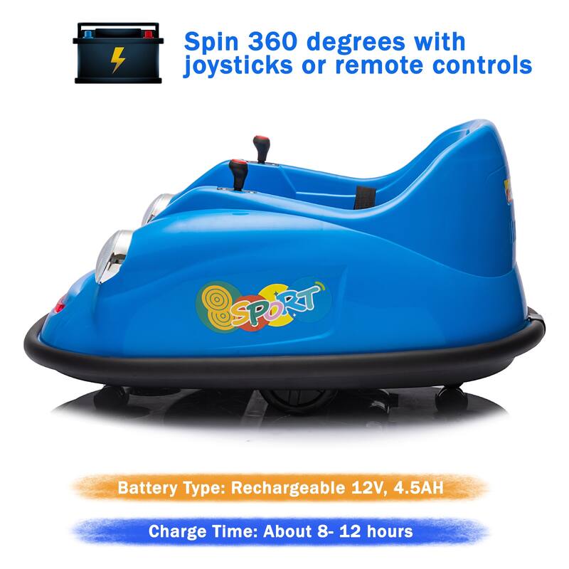 12V Kids Ride On Bumpin Bumper Car 360 Degree Spin
