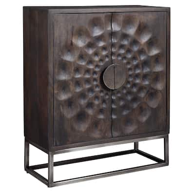 Hekman Carved Starburst 2-door Cabinet Console