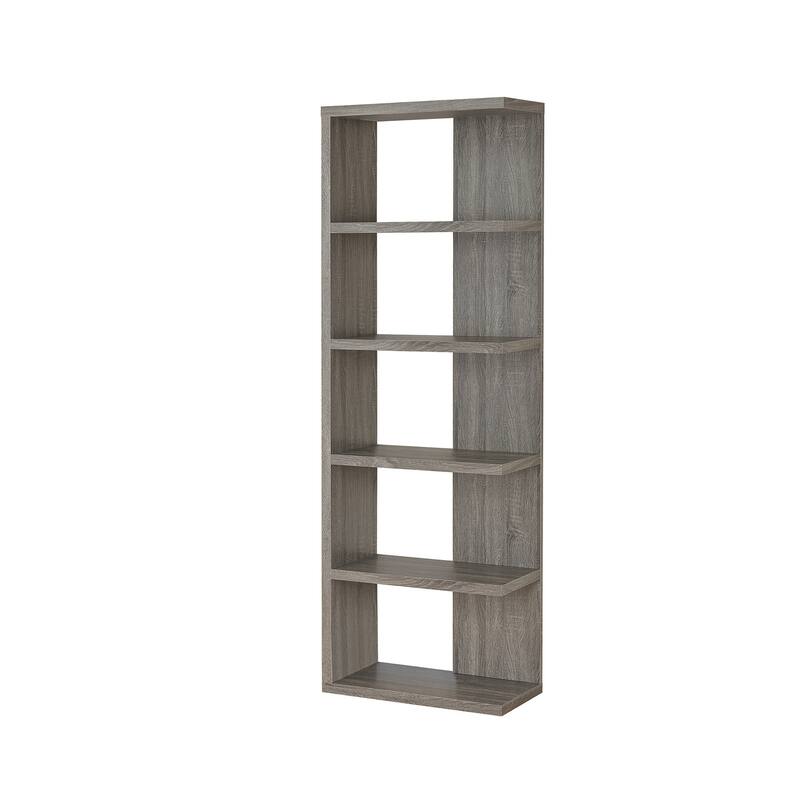 Keaton Contemporary Weathered Grey 5-shelf Bookcase