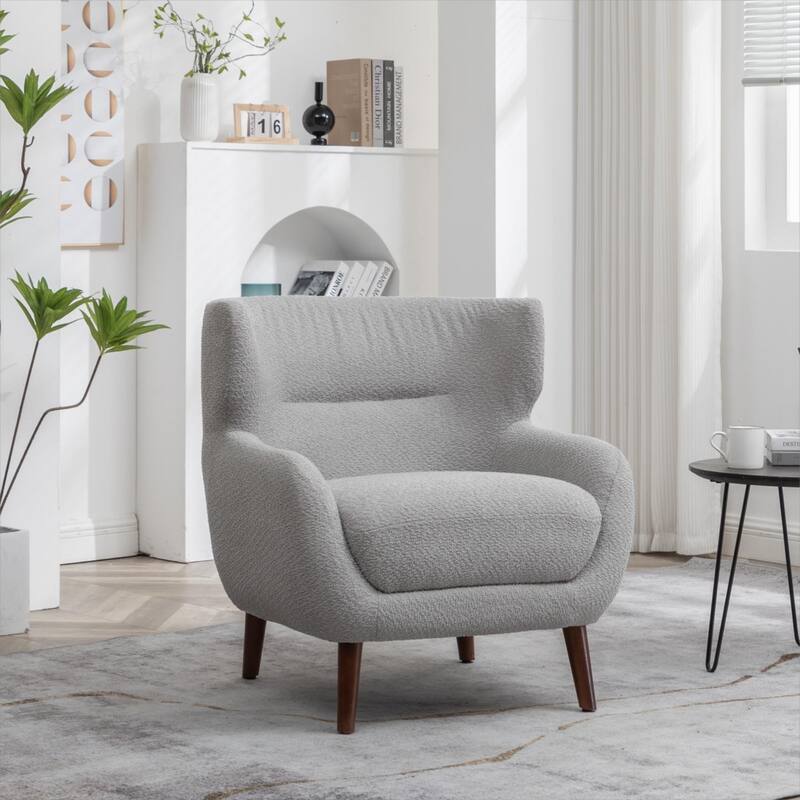 XINMICS Tufted Accent Chair, Wingback Upholstered Armchair for Living Room, Bedroom, Set of 1