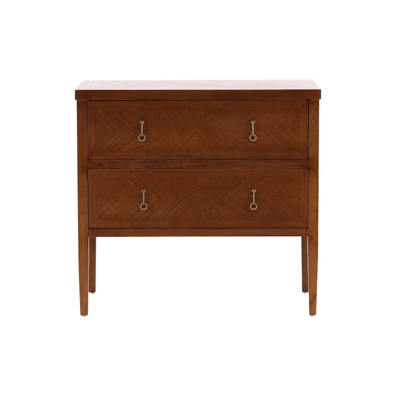 Furniture Classics Regis Natural Mindi Wood Brass Accent Two-drawer Chest