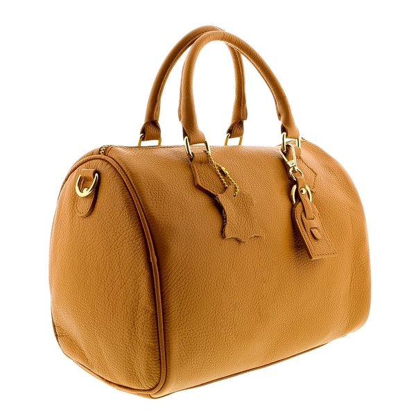 HS5176 CU LUNA Tan Leather Satchel/Top Handle Bag - 12-10-4.5