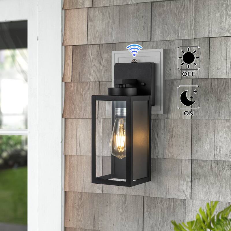 C Cattleya 2-Pack Matte Black Dusk to Dawn Outdoor Wall Lights