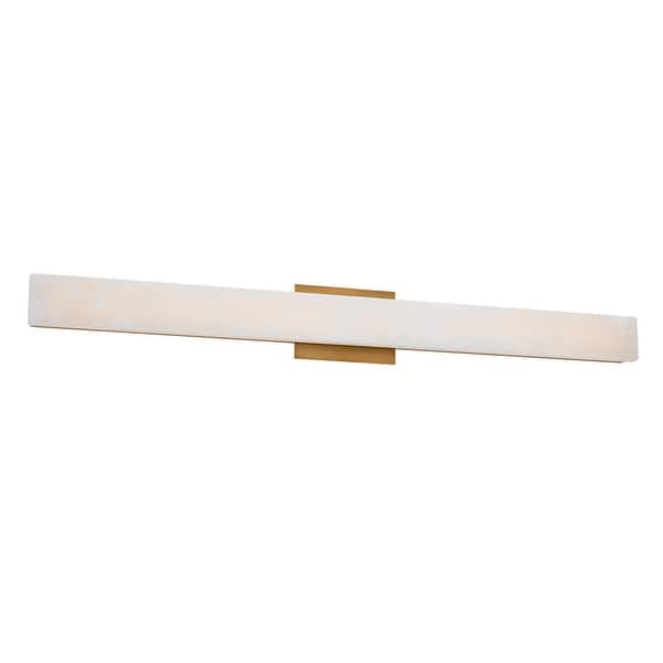 slide 2 of 8, Modern Forms WS-52434 Lanza 34" Rectangular Light - 3000K Aged Brass