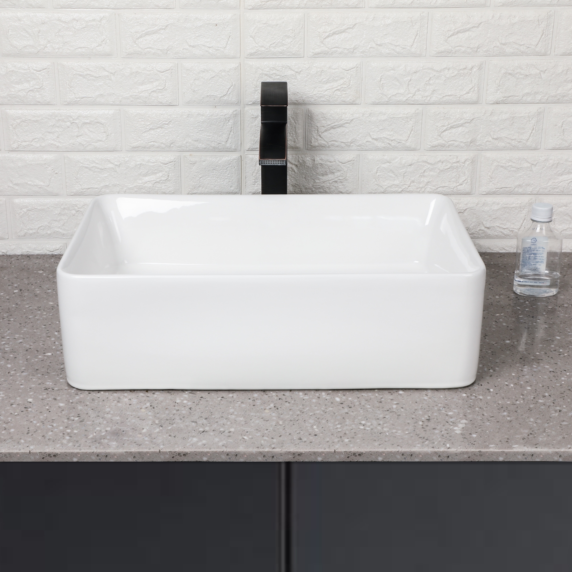 Bathroom Ceramic Vessel Faucet Vanity Sink Art Basin Bowl Wall Mount White/Black 
