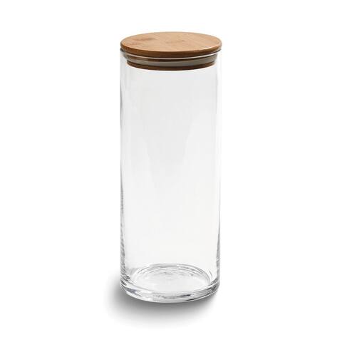 Curata 64 Ounce Glass Storage Jar with Bamboo Lid