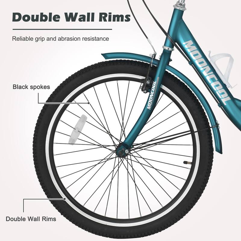 Docred 16" and 24" Tricycle 1-Speed 3 Wheel Trike Bike with Basket