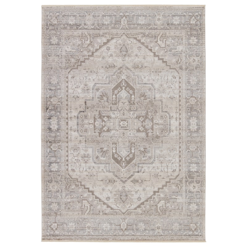Venn Medallion Taupe/ Silver Area Rug - 8' 10" x 12' 7" - Rectangle