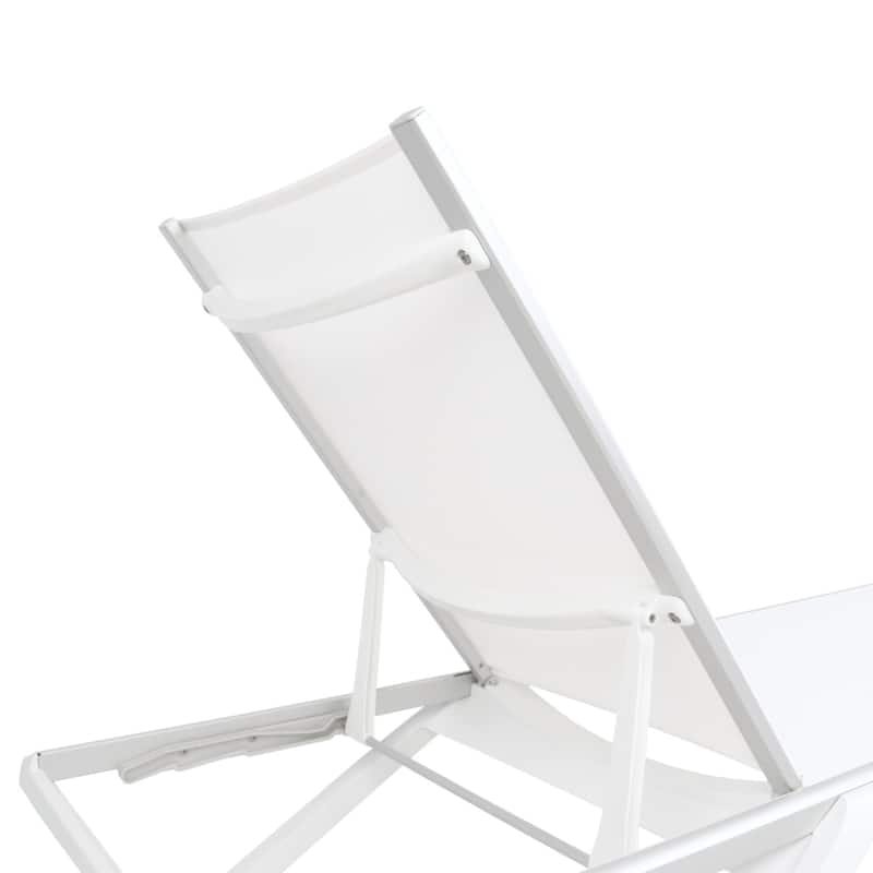 Furnish Theory Seabreeze Deck Patio Sunloungers Lounge Chairs Outdoor Chaise Lounges (Various Frame & Mesh Colors; Set of 2)