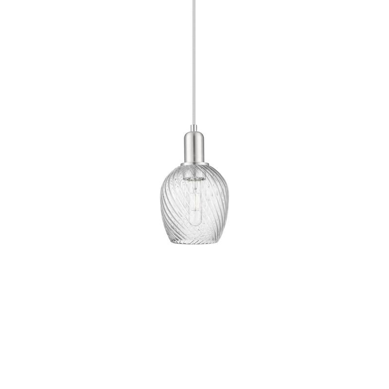 Innovations Lighting 716-1P-11-6 Salina Pendant Salina 6" Wide Mini - Brushed Satin Nickel / Clear Spiral Fluted