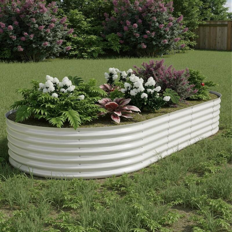3-ft W x 6-ft L x 2-ft H Beige Metal Raised Garden Bed(2-Pack) - 240*120*45cm
