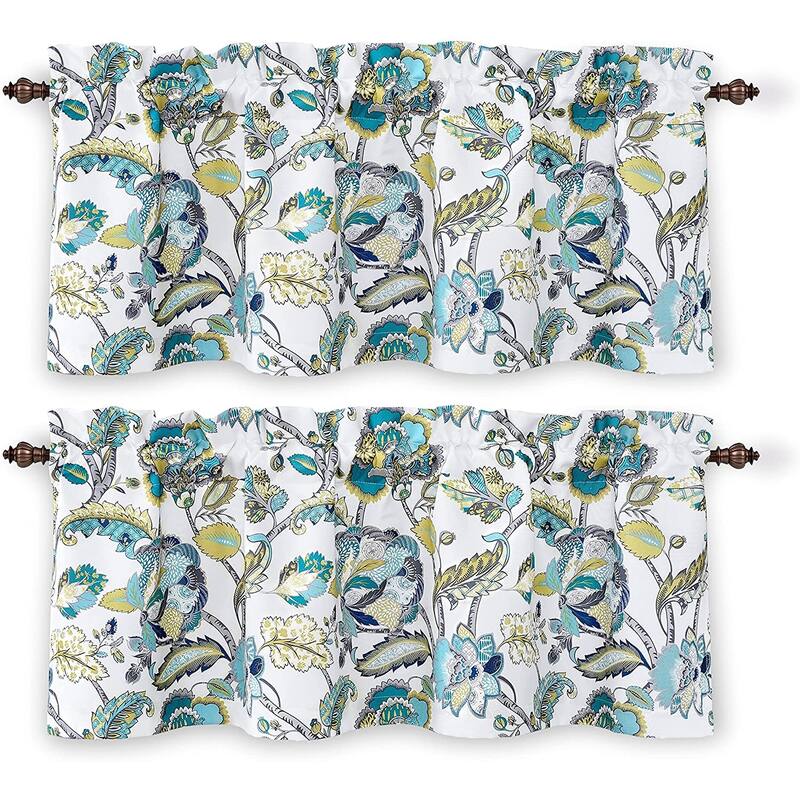 DriftAway Layla Classic America Style Floral Leaves Room Darkening Window Curtain Valance Rod Pocket