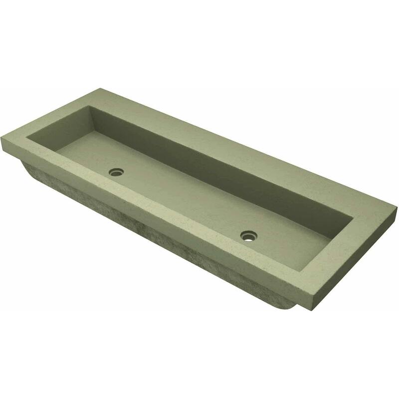 Native Trails Trough 48" Rectangular NativeStone Drop In Bathroom Sink - Sage