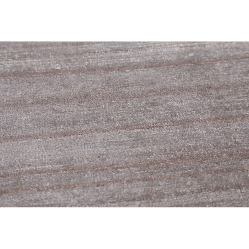 Striped Gabbeh Indian Area Rug Hand-Knotted Grey Modern Wool Carpet - 9'2" x 12'3"
