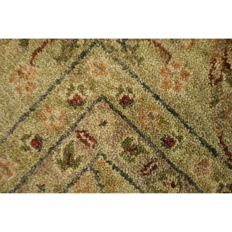 Hand Knotted Oriental 100% Wool Carpet Transitional All-Over Beige & Ivories Oushak Area Rug - 8' 10'' X 5' 10''
