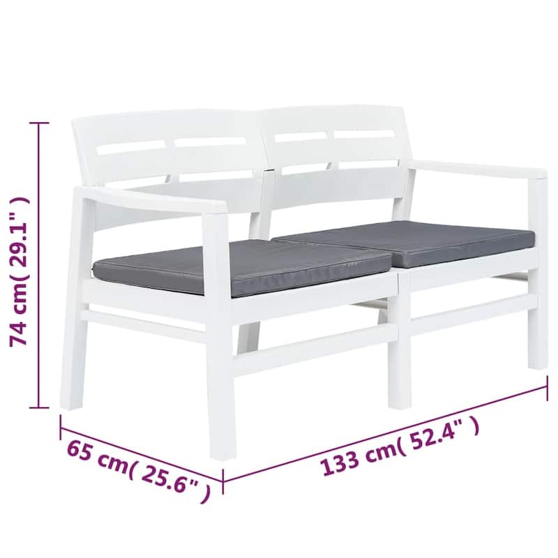 vidaXL Patio Furniture Set 4 Piece Conversation Set Table and Chairs Plastic - 30.7" x 21.7" x 15"