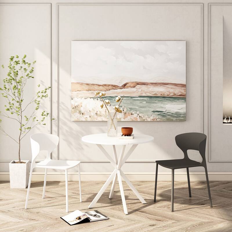 31.5'' Cross Leg Round Dining Table with 2 Piece Removable Top