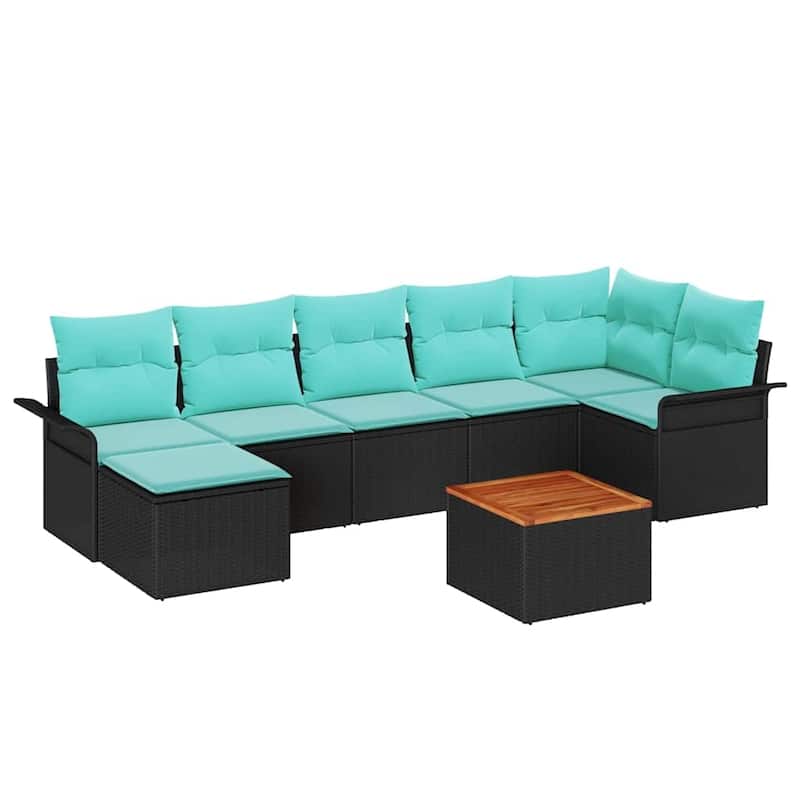 vidaXL 8 Piece Garden Sofa Set with Cushions - 117.1×52.2×27.2