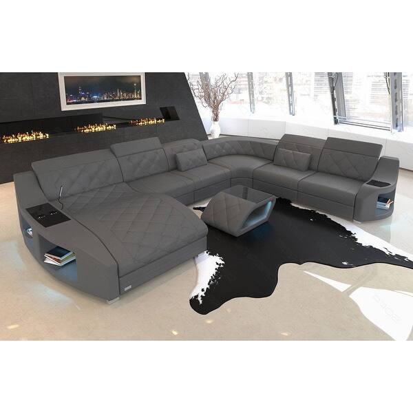 Luxury sectional Palm Beach XL Top Grain Leather Bed Bath & Beyond