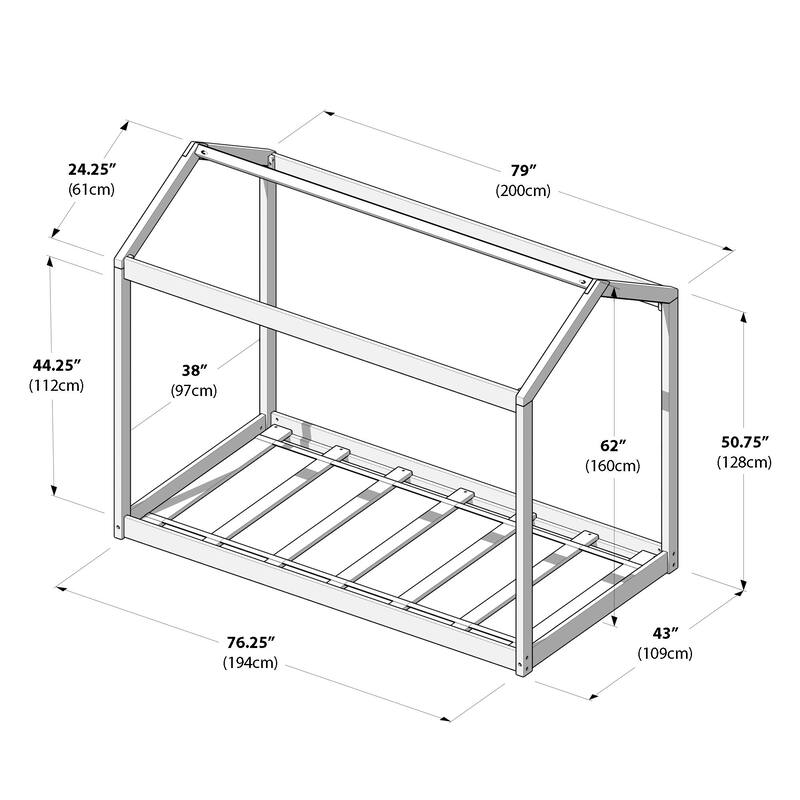 Max and Lily Classic Twin Floor House Bed
