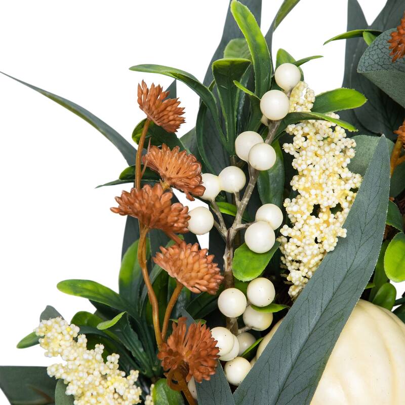 Gourds and Pinecones Artificial Fall Harvest Wreath - 24"