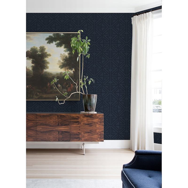Scott Living Kachel Indigo Geometric Wallpaper