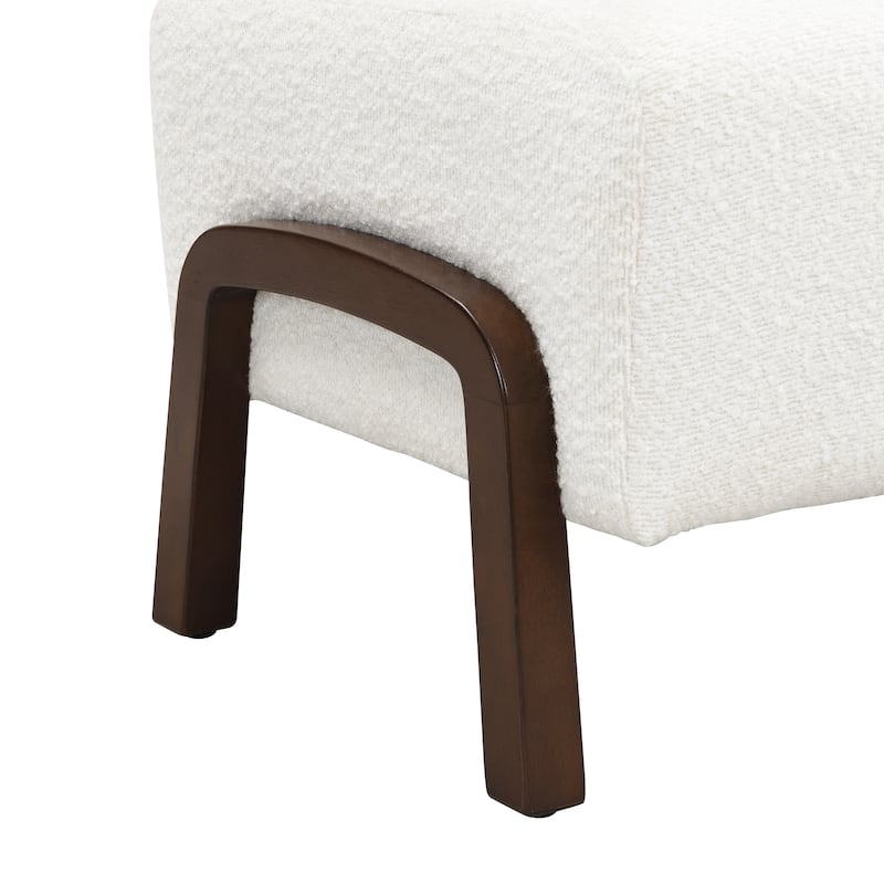 Christopher Knight Home - Mina Boucle Storage Ottoman with Solid Wood Legs