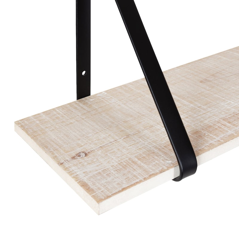 Kate and Laurel Soloman Wood 2 Piece Shelves with Metal Brackets