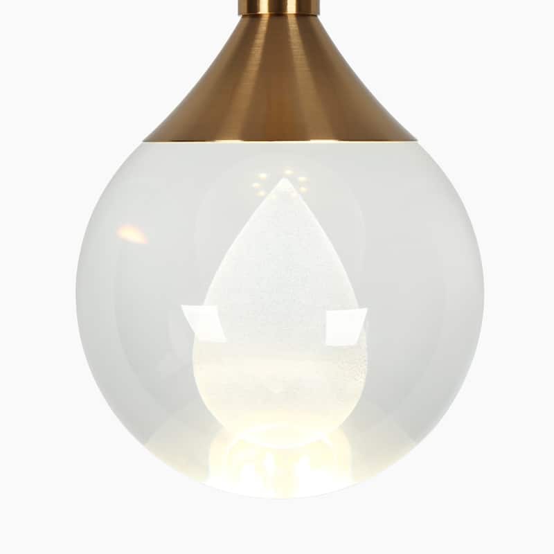 Modern Gold LED 1-Light Crystal Pendant Globe Kitchen Island Light - Dia. 3.5" x H 5.9"