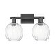 preview thumbnail 48 of 57, Innovations Lighting Downtown Urban - Preston - 2 Light 16" Globe Shade Bath Vanity Light Clear/Matte Black